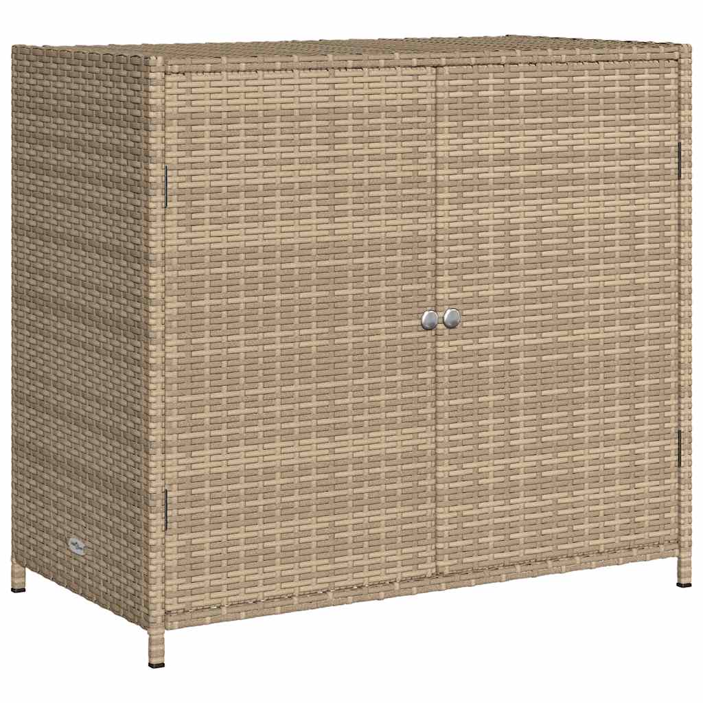 opbevaringsskab til haven 83x45x76 cm polyrattan beige