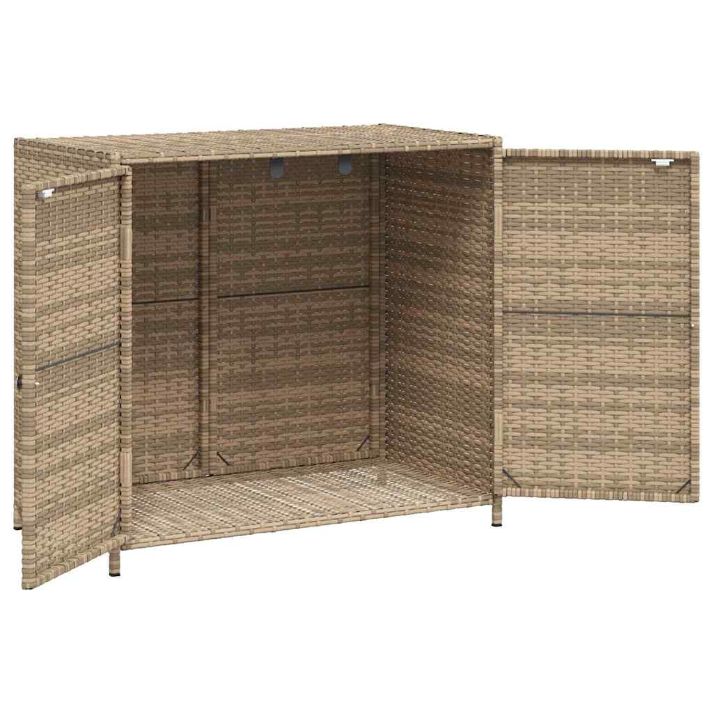 opbevaringsskab til haven 83x45x76 cm polyrattan beige