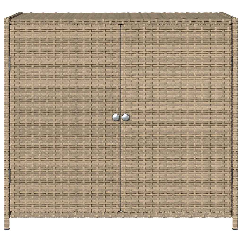 opbevaringsskab til haven 83x45x76 cm polyrattan beige
