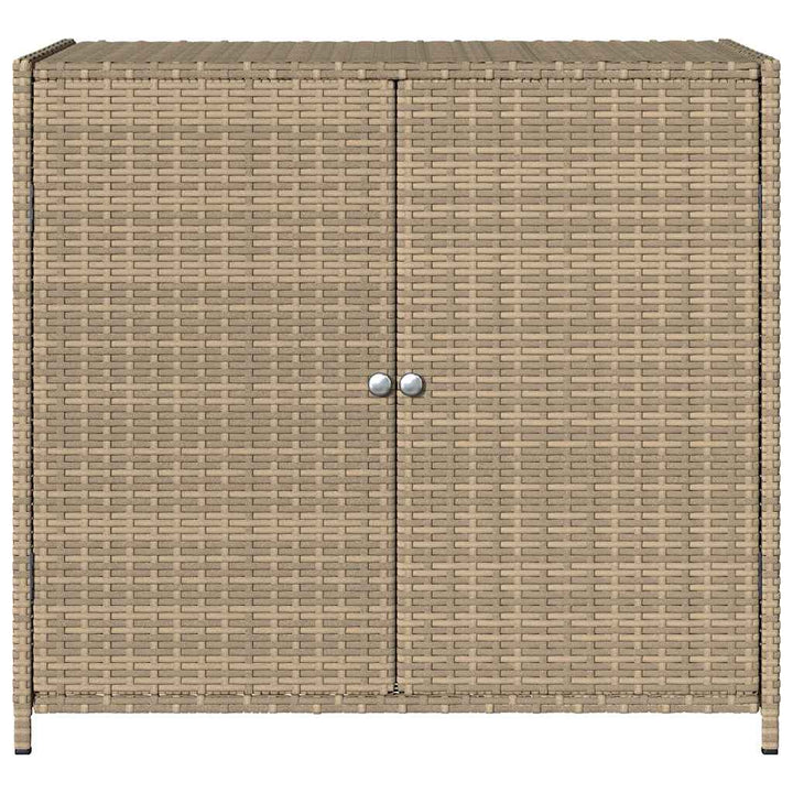opbevaringsskab til haven 83x45x76 cm polyrattan beige