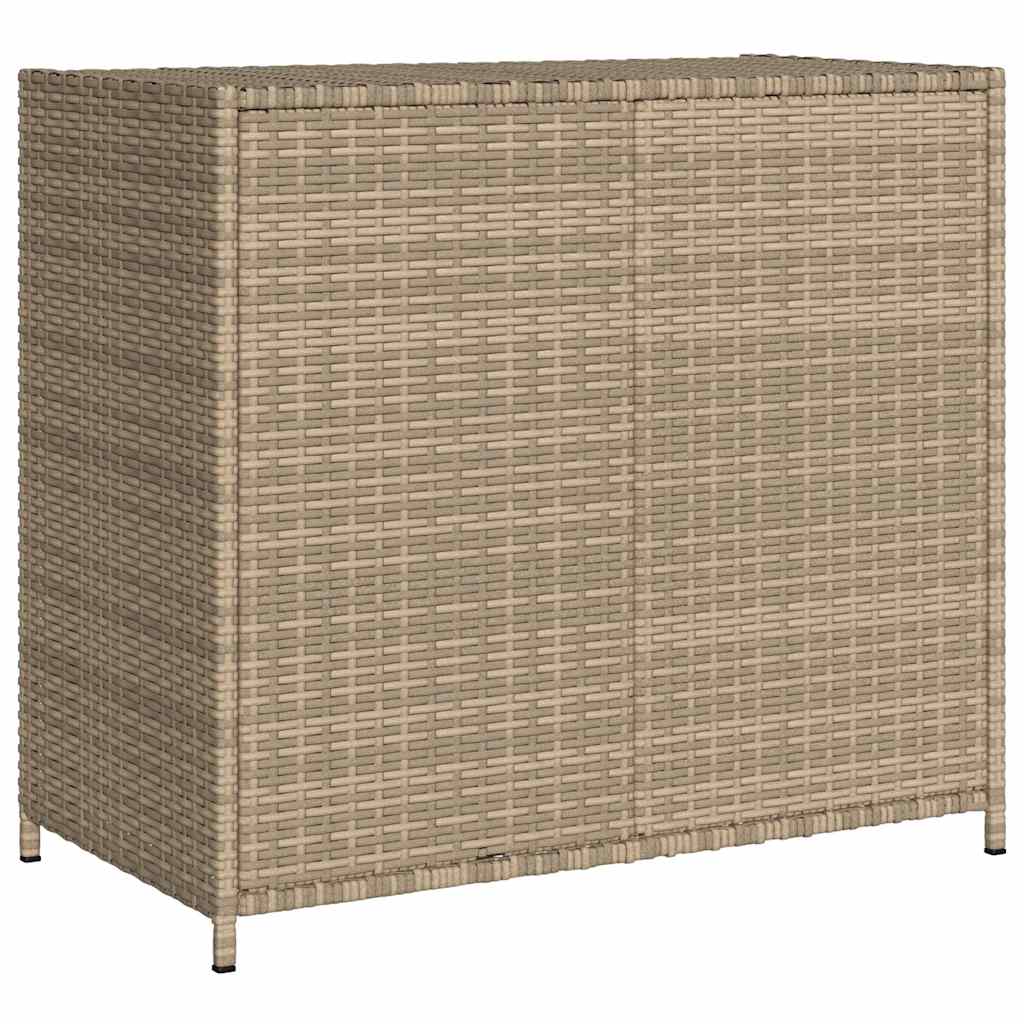 opbevaringsskab til haven 83x45x76 cm polyrattan beige