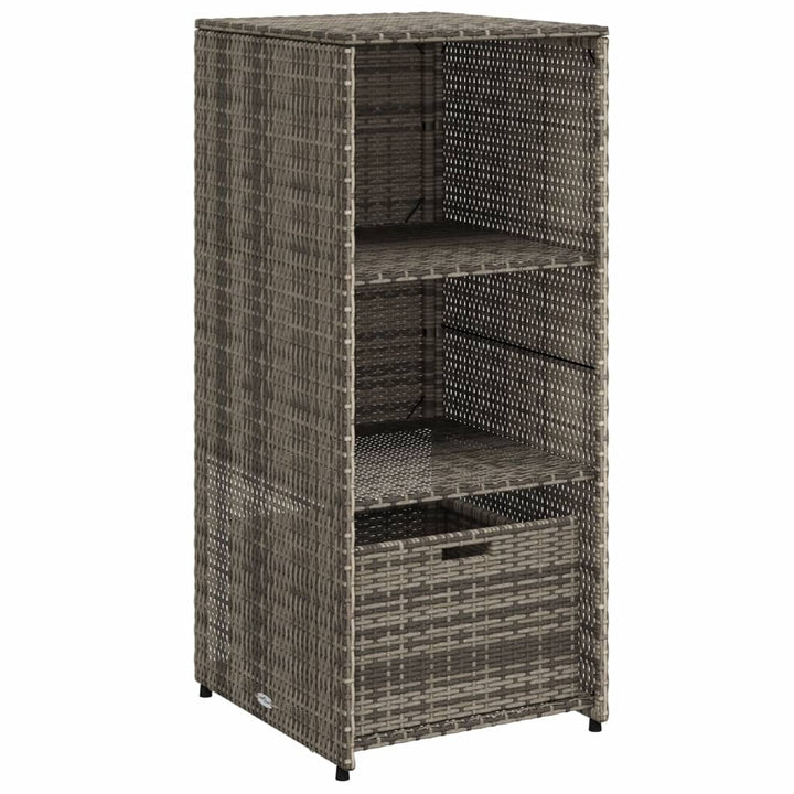 opbevaringsskab til haven 50x55x115 cm polyrattan grå