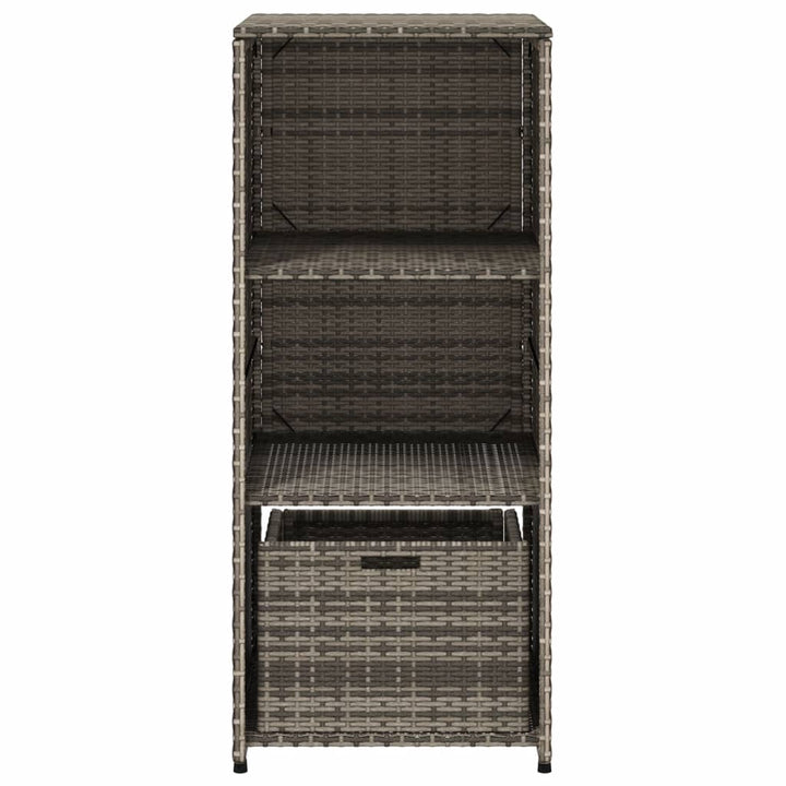 opbevaringsskab til haven 50x55x115 cm polyrattan grå