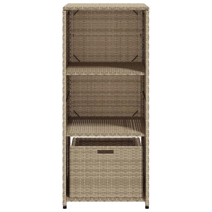 opbevaringsskab til haven 50x55x115 cm polyrattan beige