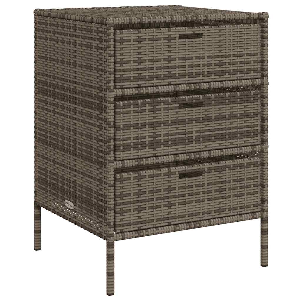 opbevaringsskab til haven 55x59x80 cm polyrattan grå