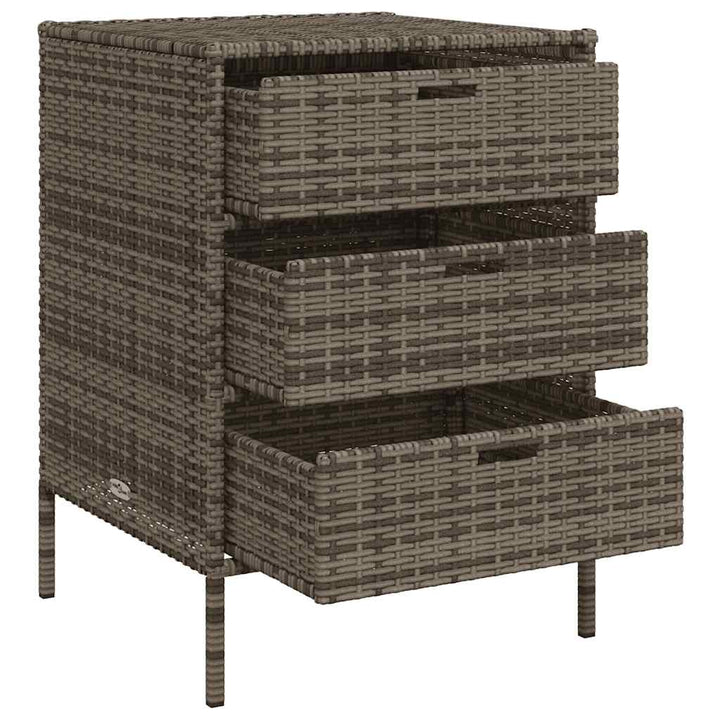 opbevaringsskab til haven 55x59x80 cm polyrattan grå