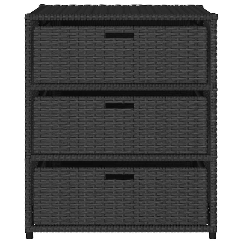 opbevaringsskab til haven 55x59x69 cm polyrattan sort