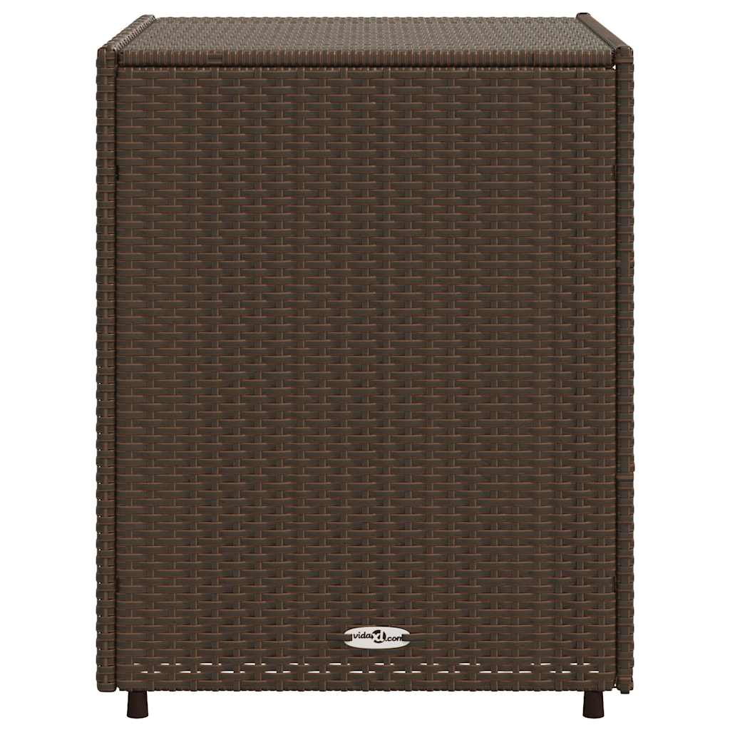 opbevaringsskab til haven 55x59x69 cm polyrattan brun
