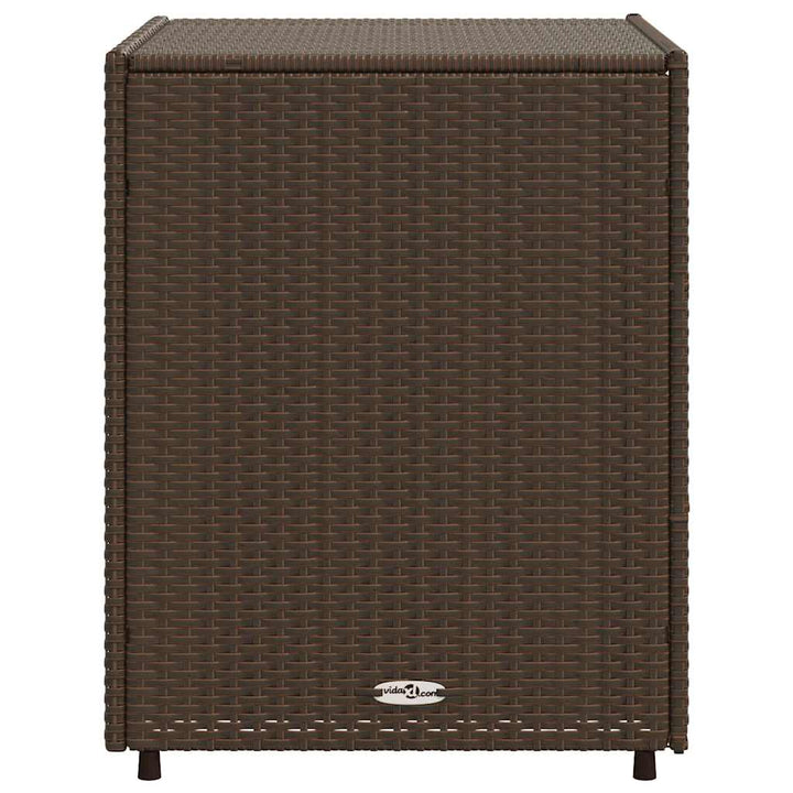 opbevaringsskab til haven 55x59x69 cm polyrattan brun
