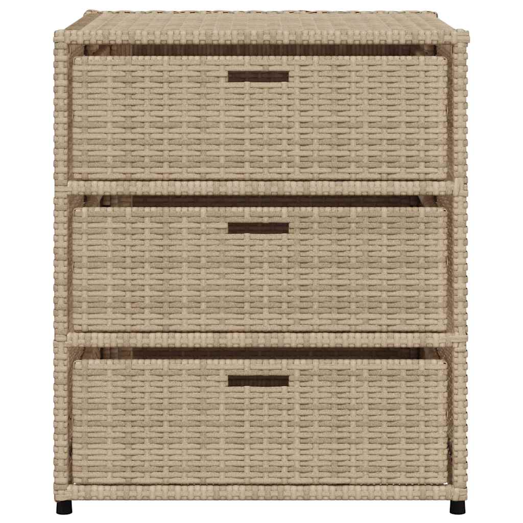 opbevaringsskab til haven 55x59x69 cm polyrattan beige
