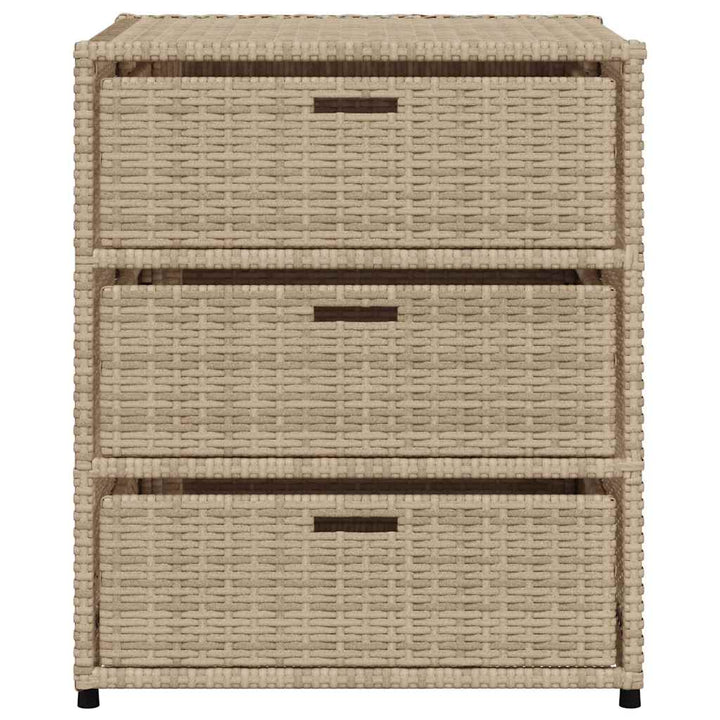 opbevaringsskab til haven 55x59x69 cm polyrattan beige