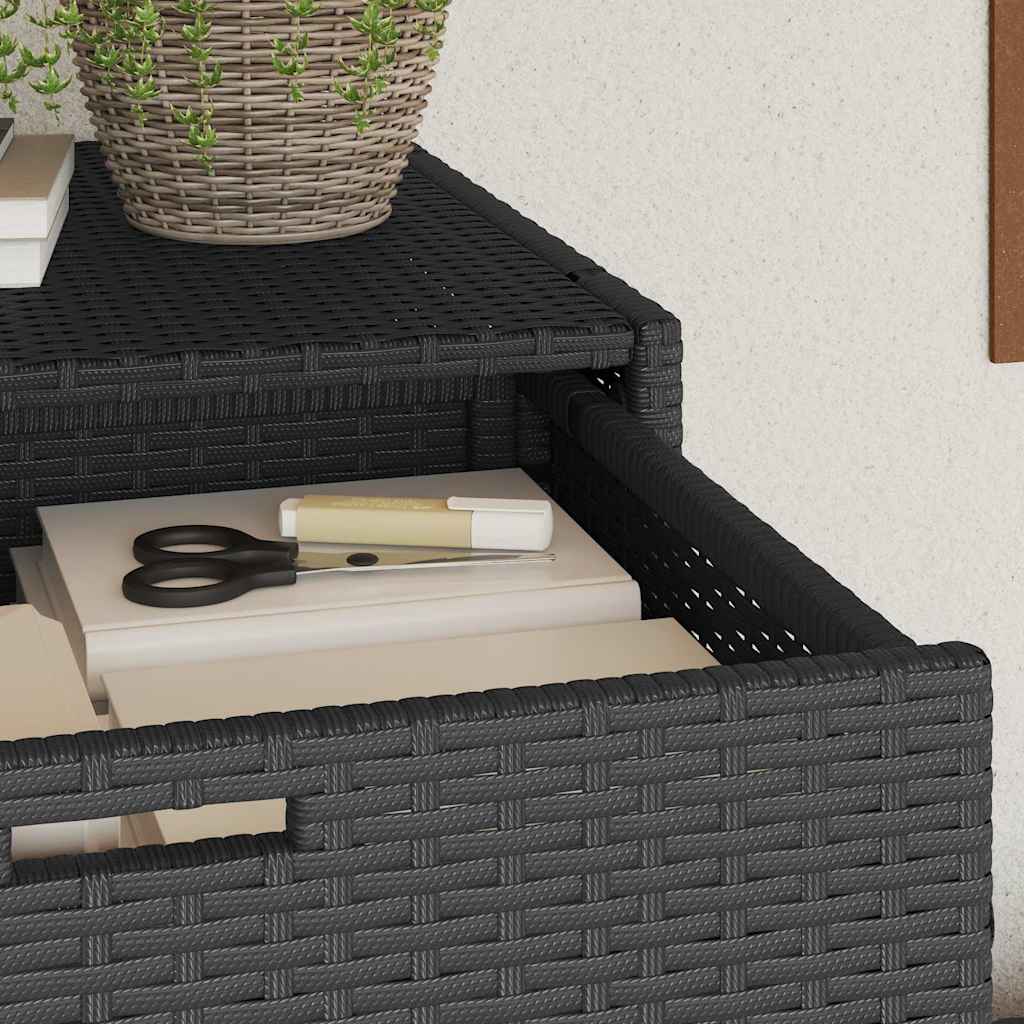 opbevaringsskab til haven 55x55x111 cm polyrattan sort