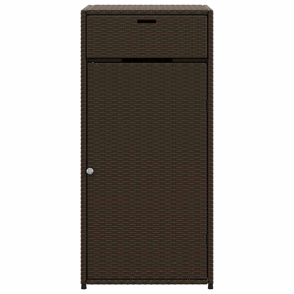 opbevaringsskab til haven 55x55x111 cm polyrattan brun