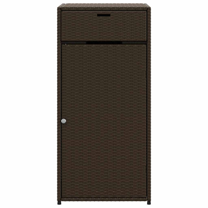opbevaringsskab til haven 55x55x111 cm polyrattan brun