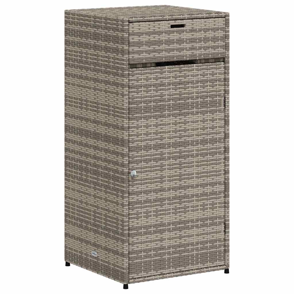 opbevaringsskab til haven 55x55x111 cm polyrattan grå