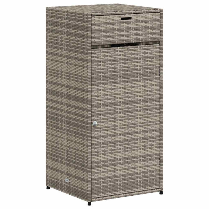 opbevaringsskab til haven 55x55x111 cm polyrattan grå