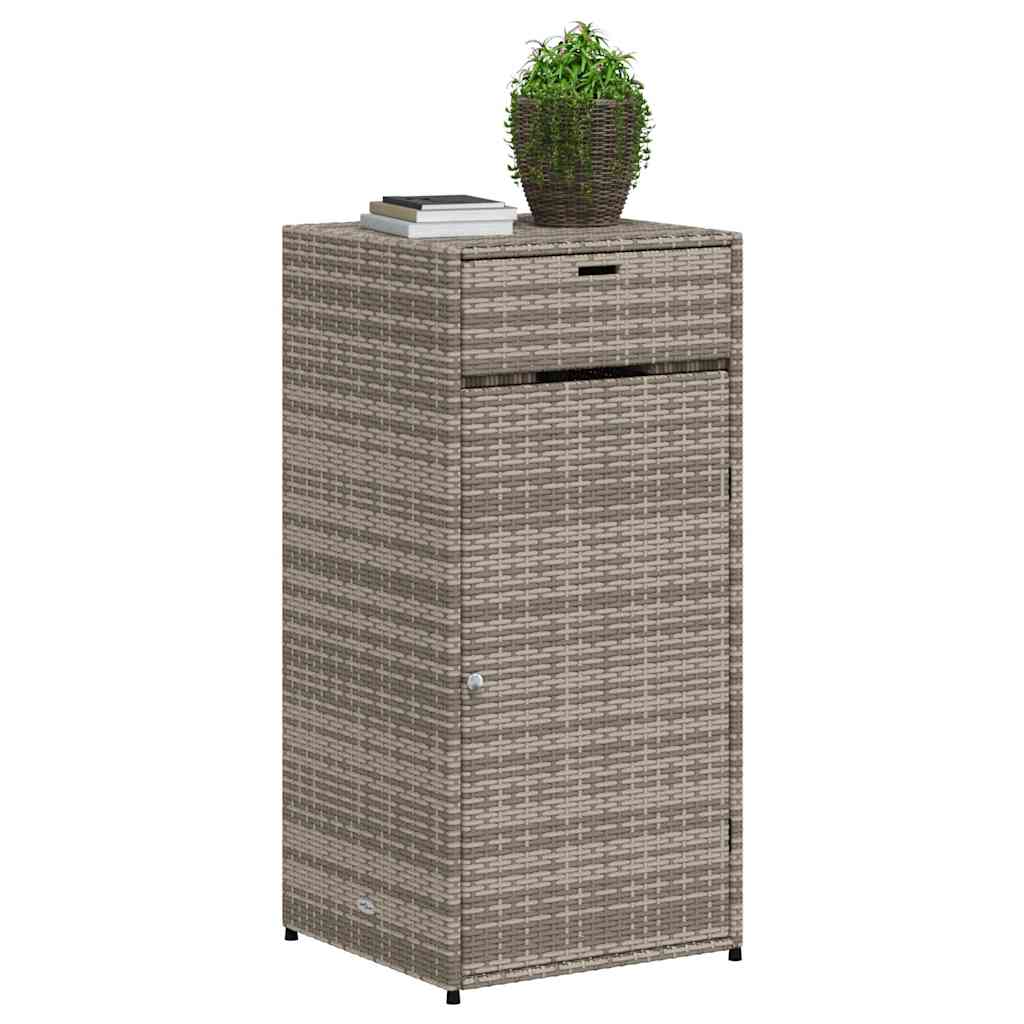 opbevaringsskab til haven 55x55x111 cm polyrattan grå