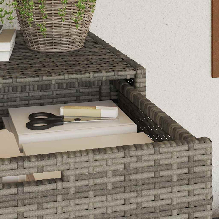opbevaringsskab til haven 55x55x111 cm polyrattan grå