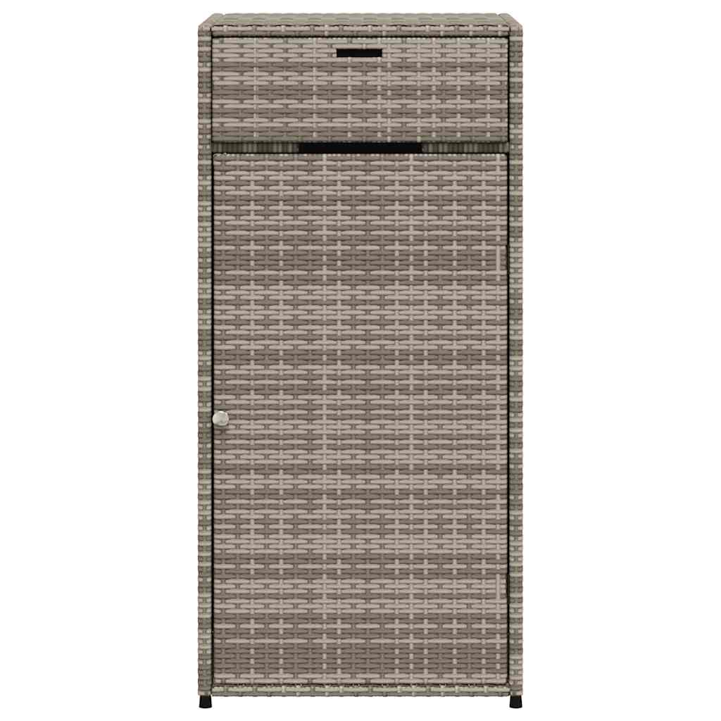 opbevaringsskab til haven 55x55x111 cm polyrattan grå