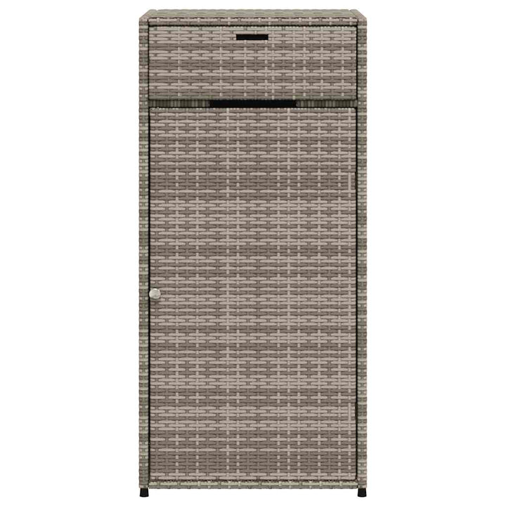 opbevaringsskab til haven 55x55x111 cm polyrattan grå