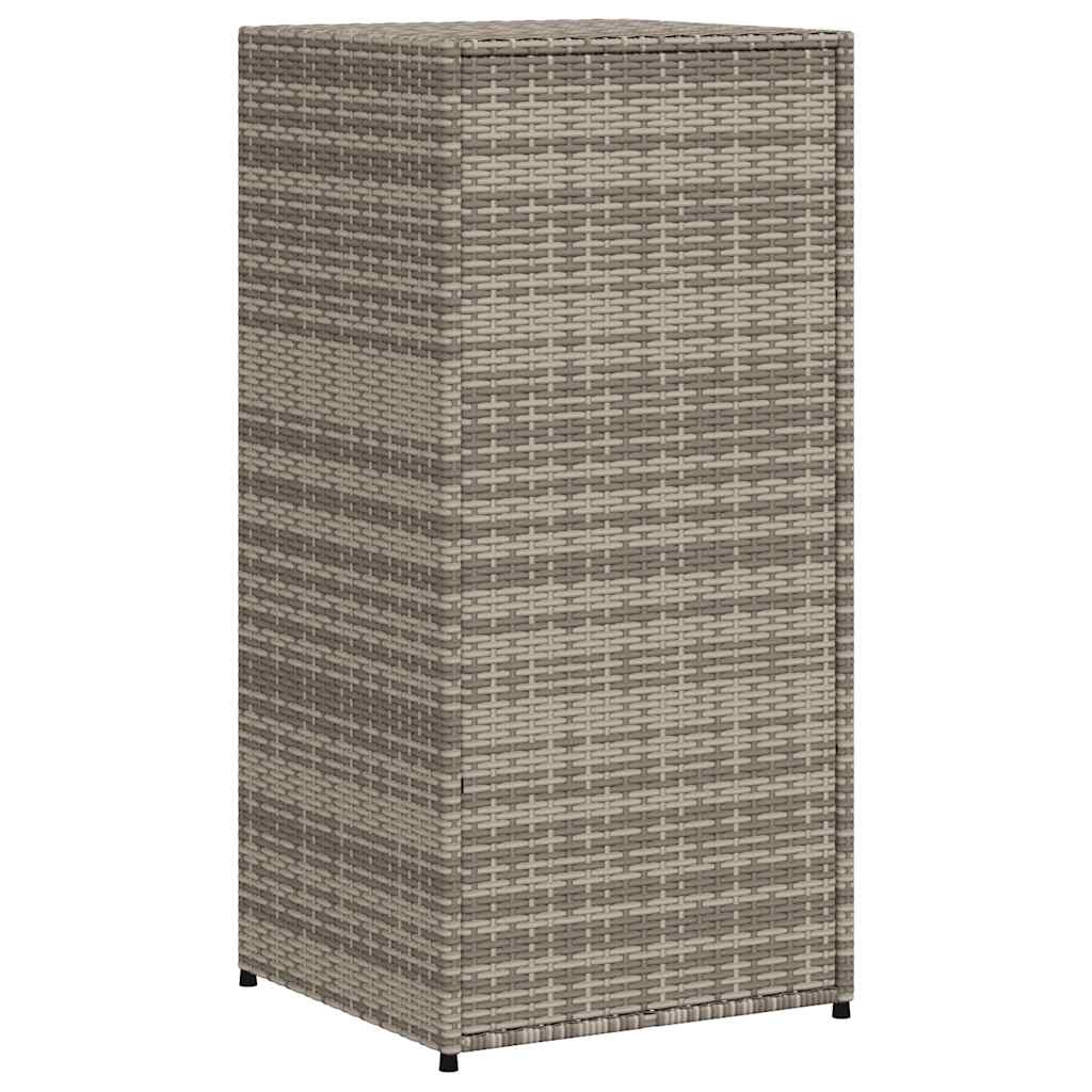 opbevaringsskab til haven 55x55x111 cm polyrattan grå
