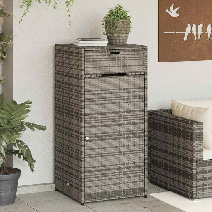opbevaringsskab til haven 55x55x111 cm polyrattan grå