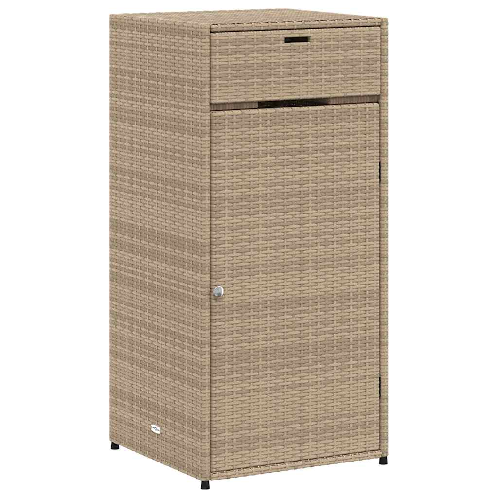 opbevaringsskab til haven 55x55x111 cm polyrattan beige