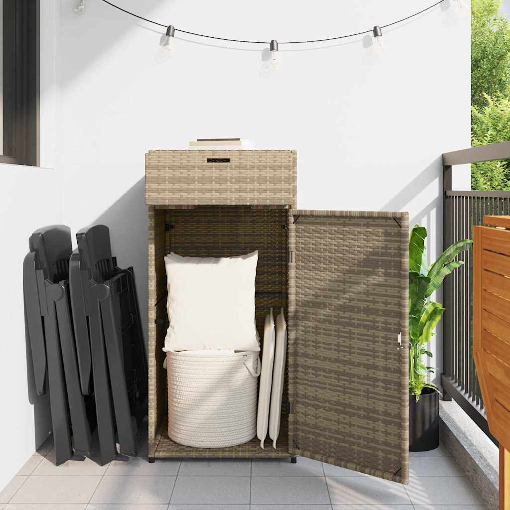 opbevaringsskab til haven 55x55x111 cm polyrattan beige