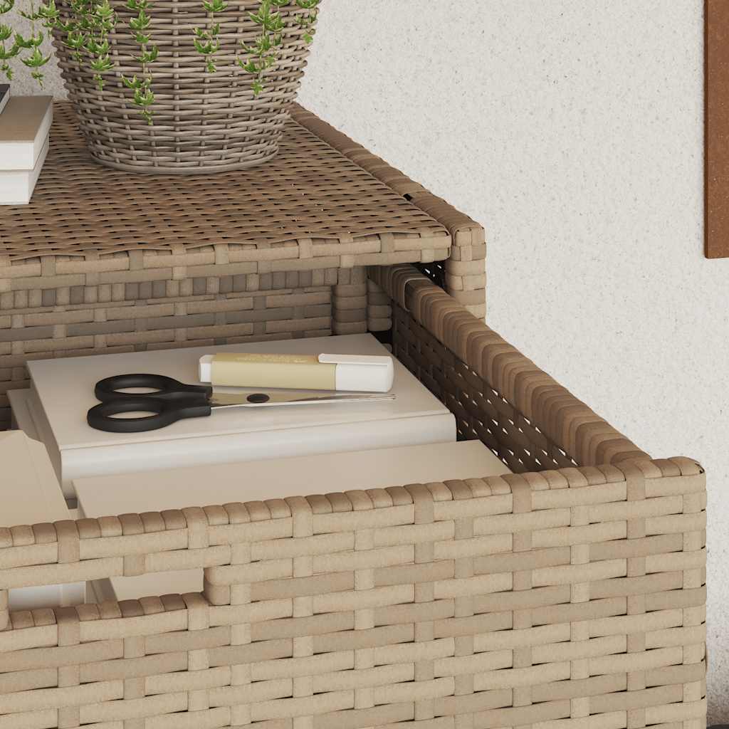 opbevaringsskab til haven 55x55x111 cm polyrattan beige