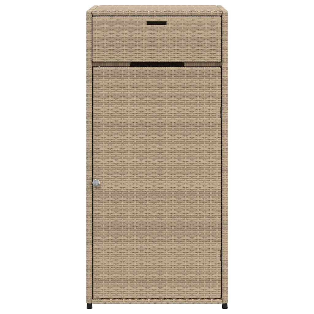 opbevaringsskab til haven 55x55x111 cm polyrattan beige