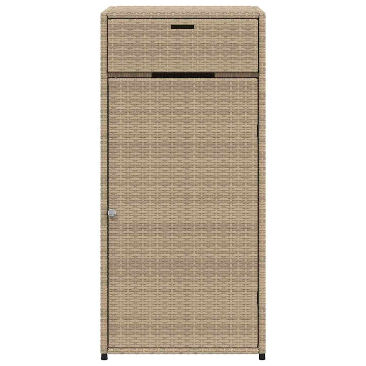 opbevaringsskab til haven 55x55x111 cm polyrattan beige