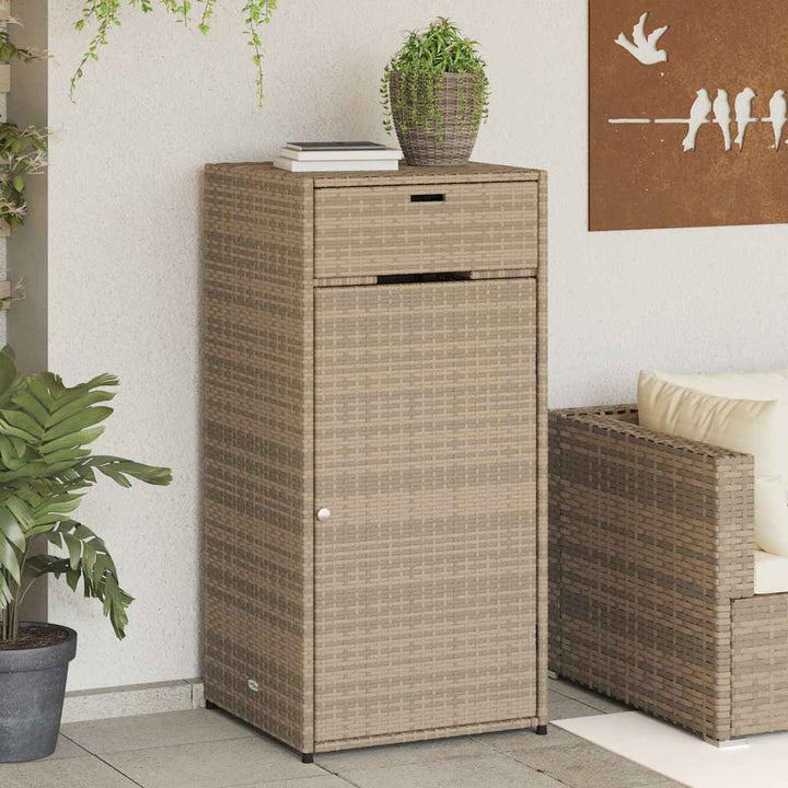 opbevaringsskab til haven 55x55x111 cm polyrattan beige
