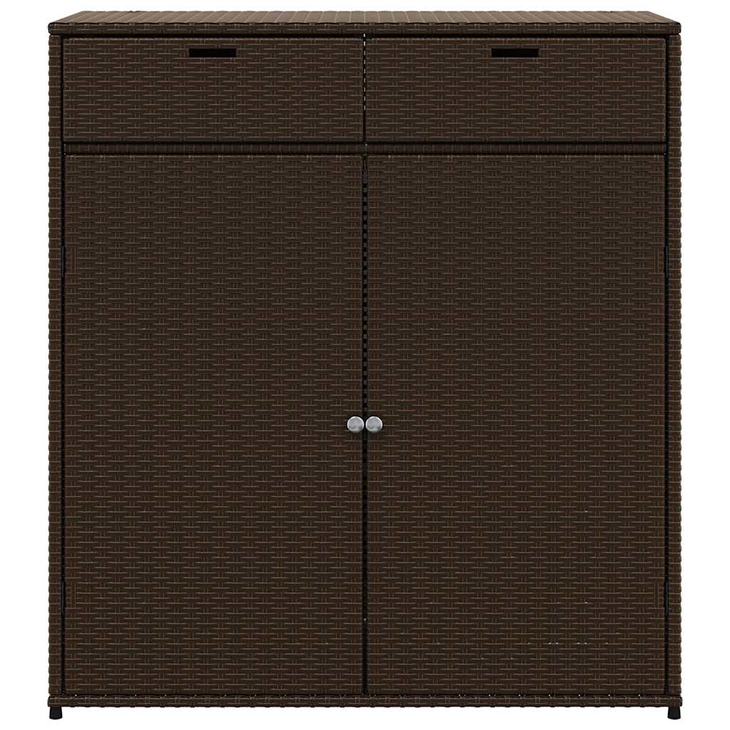 opbevaringsskab til haven 105x55x113 cm polyrattan brun