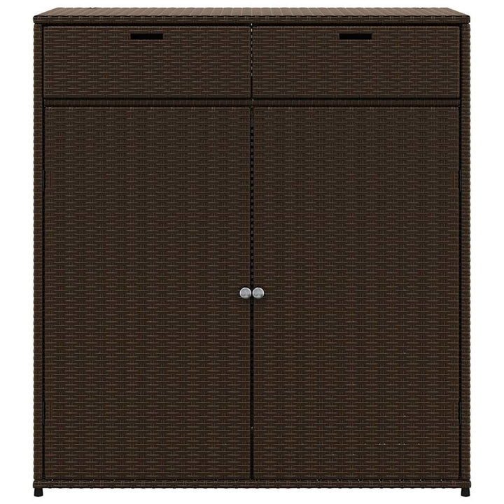 opbevaringsskab til haven 105x55x113 cm polyrattan brun