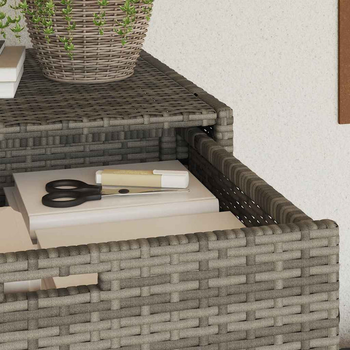 opbevaringsskab til haven 105x55x113 cm polyrattan grå