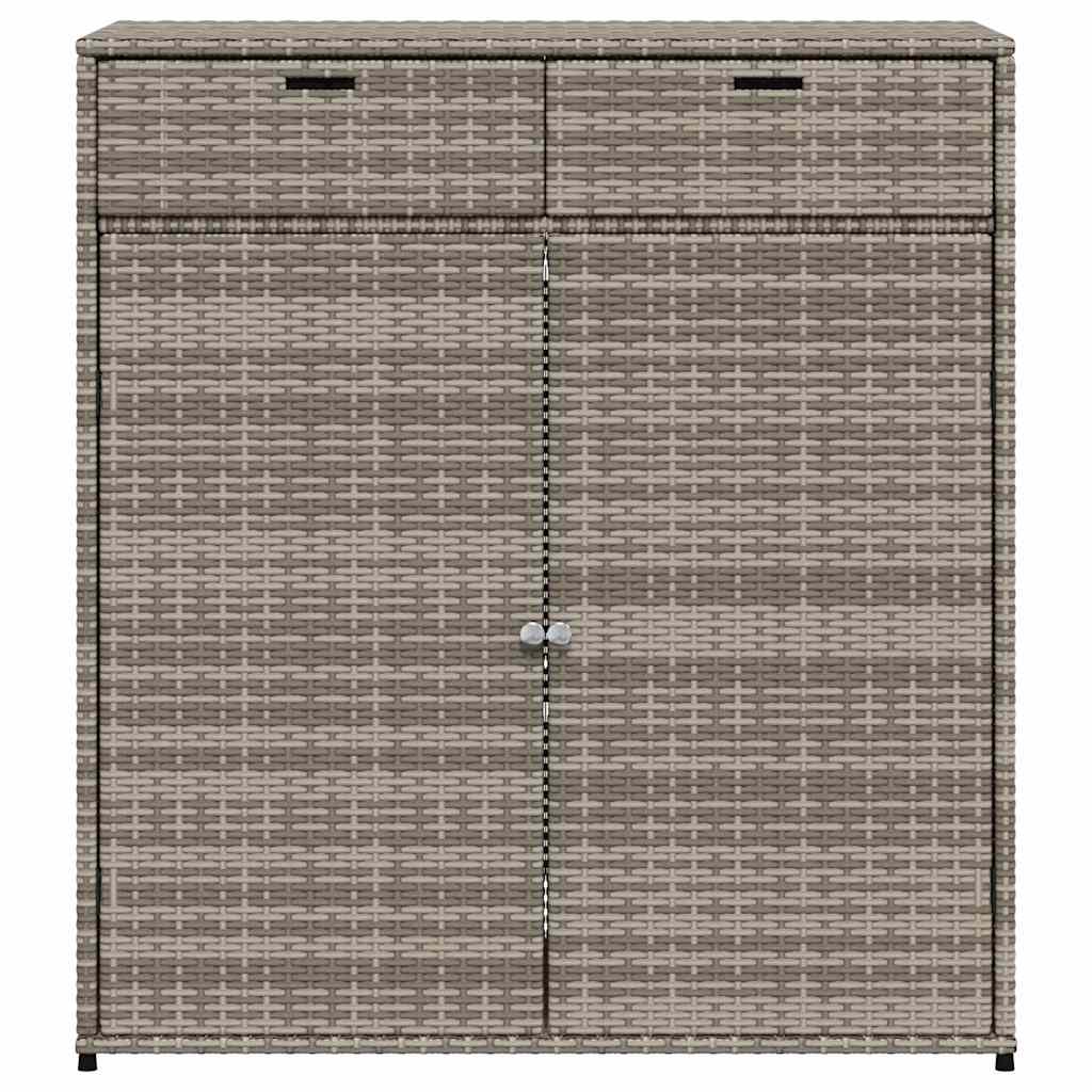 opbevaringsskab til haven 105x55x113 cm polyrattan grå