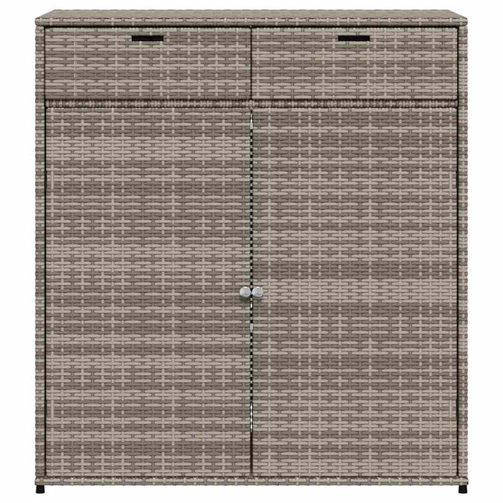 opbevaringsskab til haven 105x55x113 cm polyrattan grå