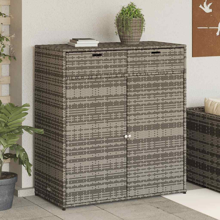 opbevaringsskab til haven 105x55x113 cm polyrattan grå