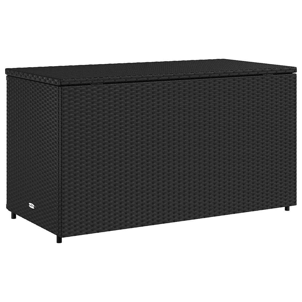 opbevaringsskab til haven 110x55x60,5 cm polyrattan sort