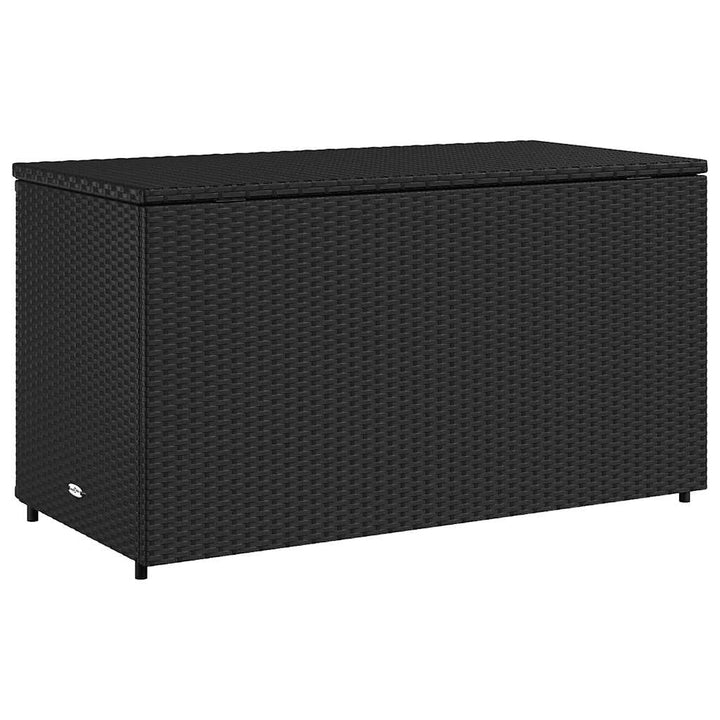 opbevaringsskab til haven 110x55x60,5 cm polyrattan sort