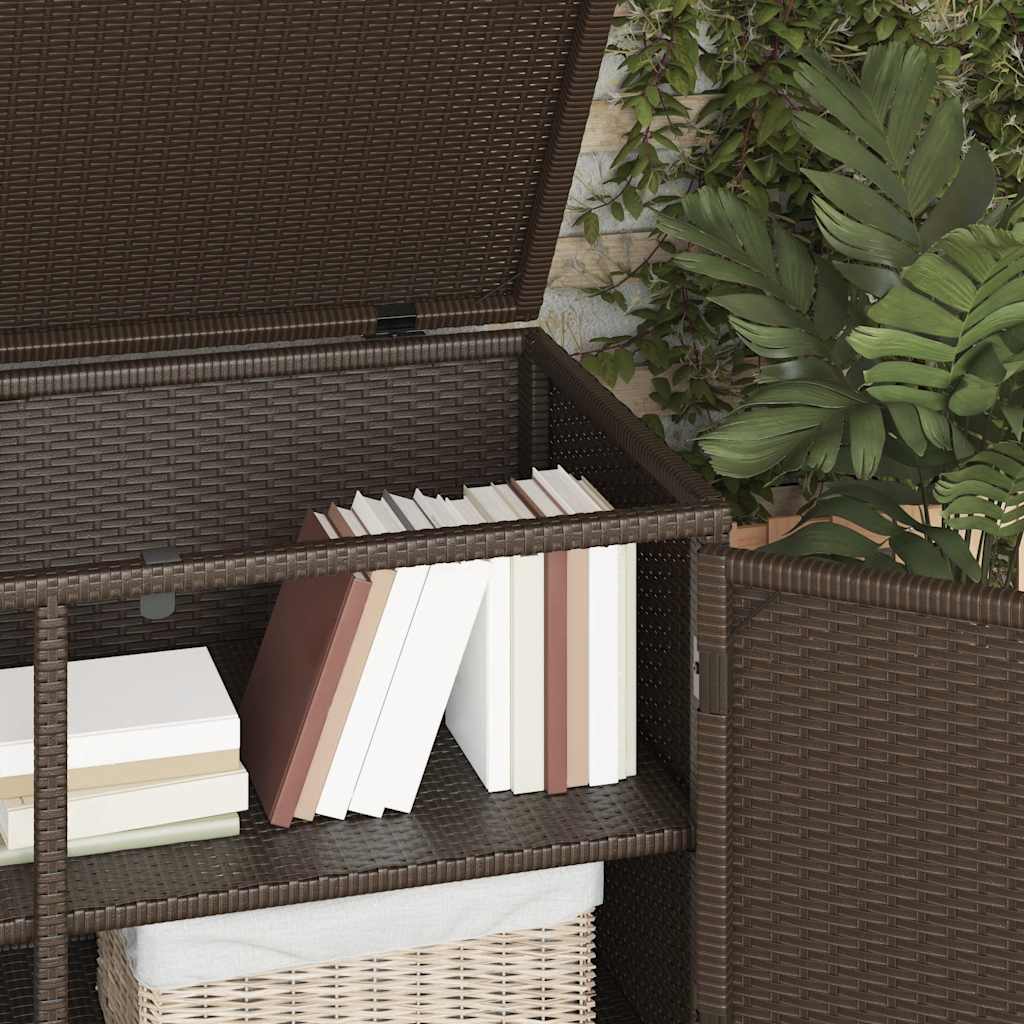opbevaringsskab til haven 110x55x60,5 cm polyrattan brun