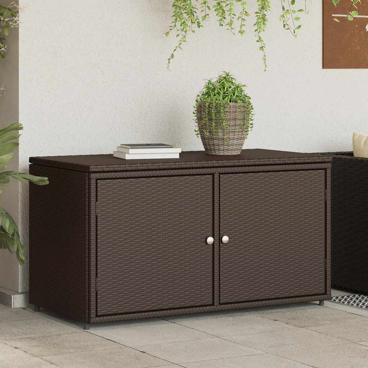 opbevaringsskab til haven 110x55x60,5 cm polyrattan brun
