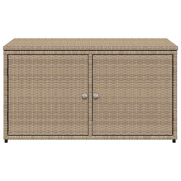 opbevaringsskab til haven 110x55x60,5 cm polyrattan beige