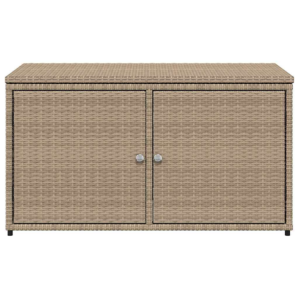 opbevaringsskab til haven 110x55x60,5 cm polyrattan beige