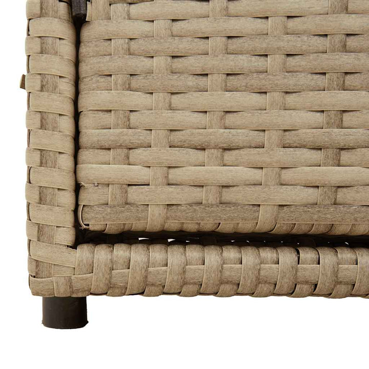 opbevaringsskab til haven 110x55x60,5 cm polyrattan beige