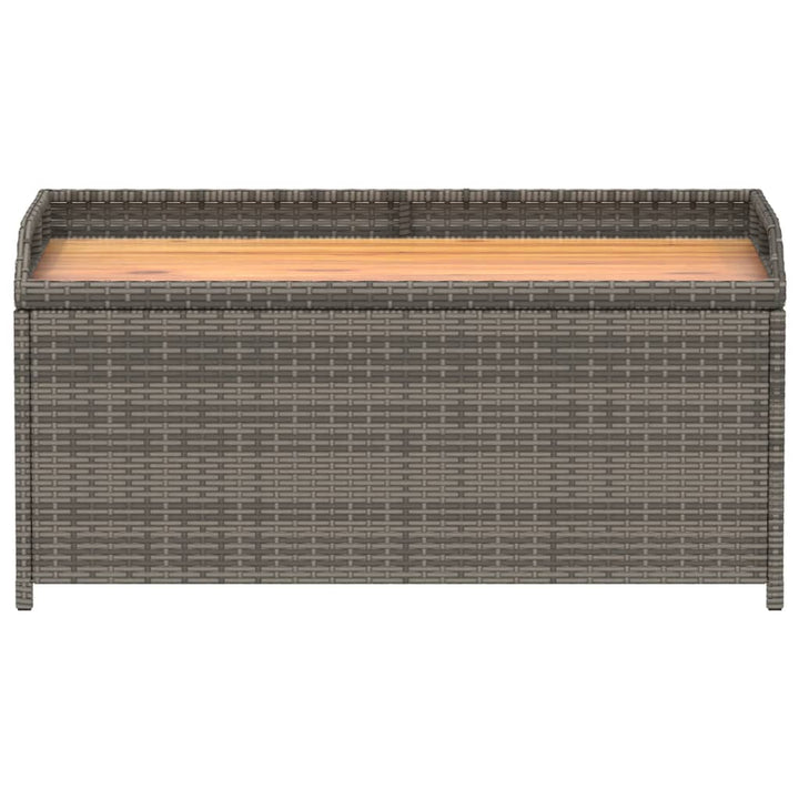 opbevaringsbænk 100x50x52 cm polyrattan og akacietræ grå