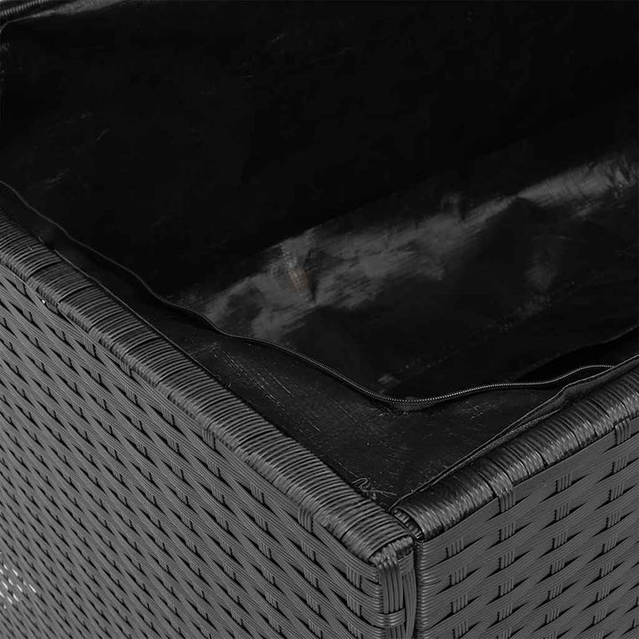 opbevaringsboks til haven 110x50x54 cm polyrattan akacie sort