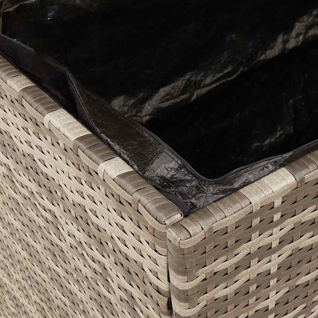 opbevaringsboks til haven 220x50x54 cm polyrattan akacietræ grå