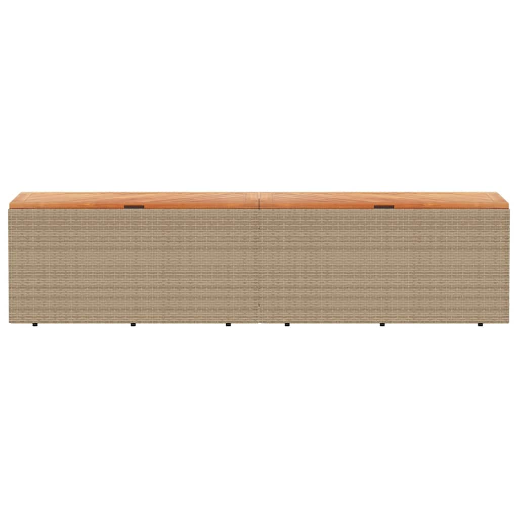 opbevaringsboks til haven 220x50x54 cm polyrattan akacie beige