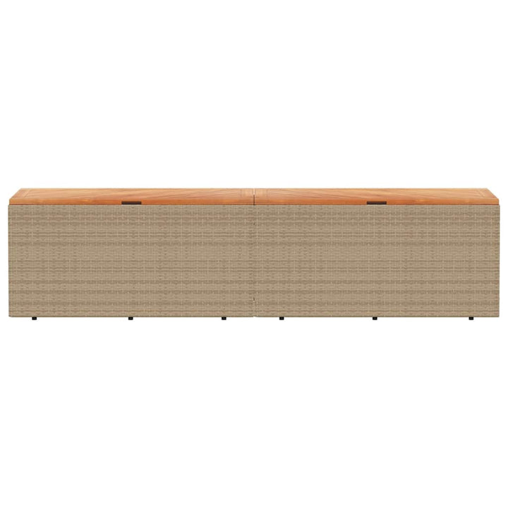 opbevaringsboks til haven 220x50x54 cm polyrattan akacie beige
